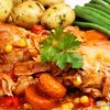 43. Pollo con vegetales y papas